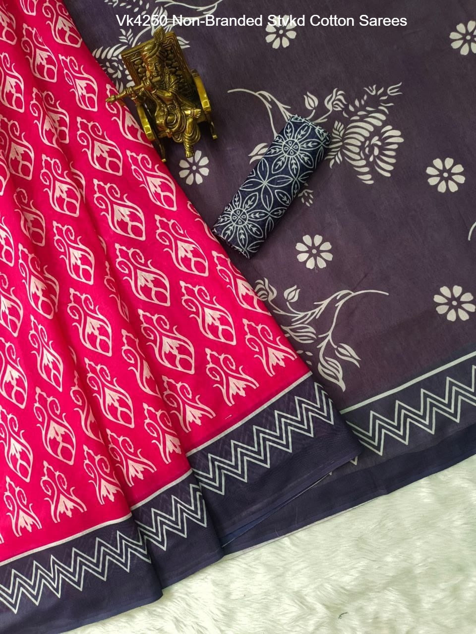 Vk4250 Non-Branded Stvkd Cotton Sarees