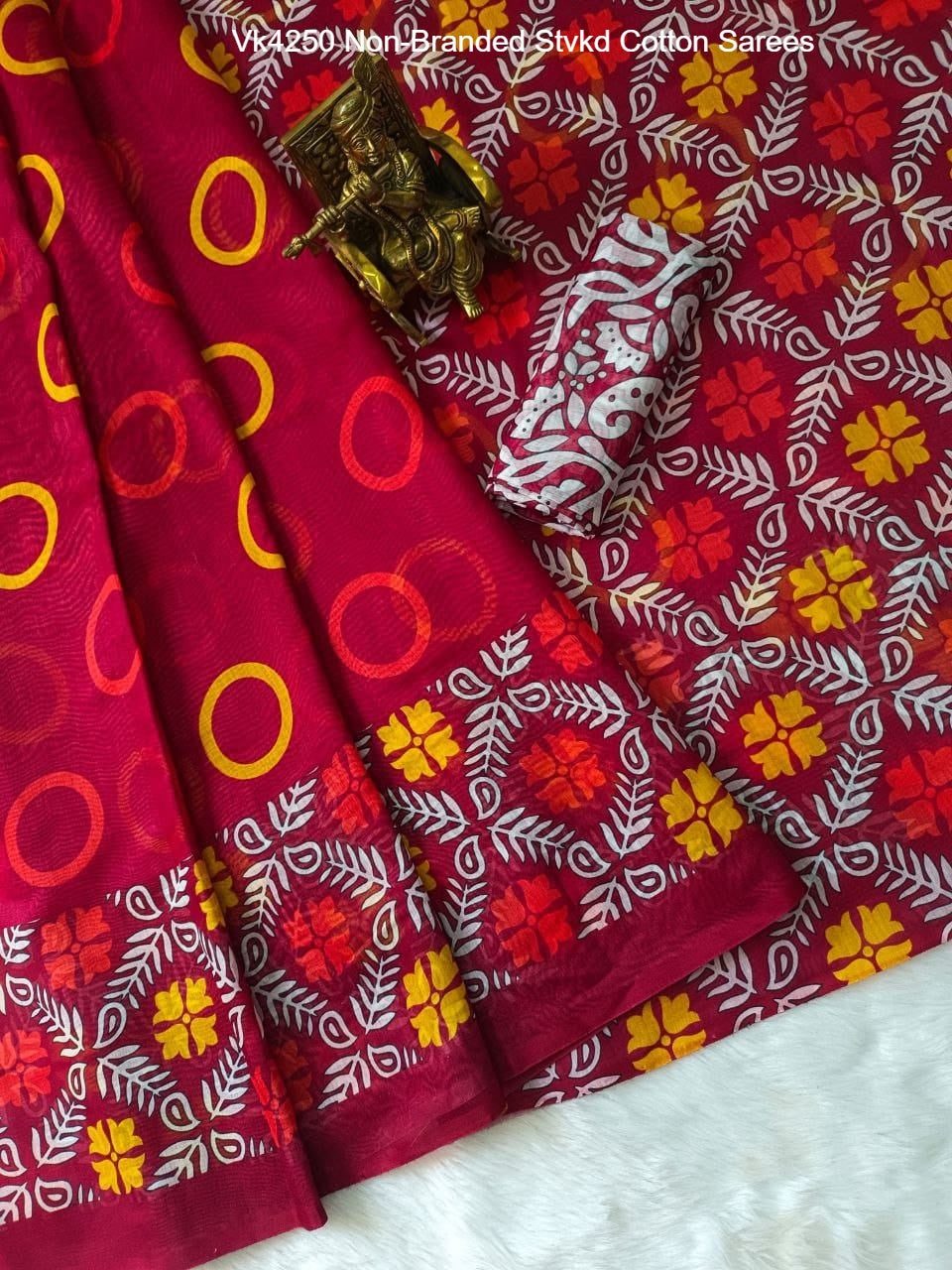Vk4250 Non-Branded Stvkd Cotton Sarees
