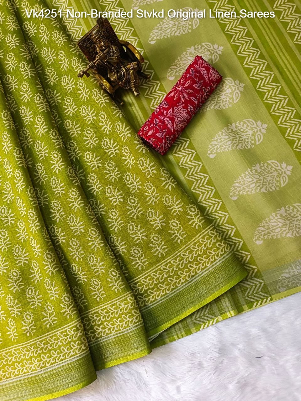 Vk4251 Non-Branded Stvkd Original Linen Sarees