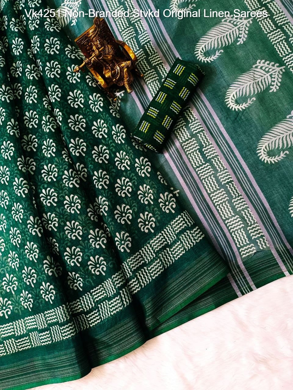 Vk4251 Non-Branded Stvkd Original Linen Sarees