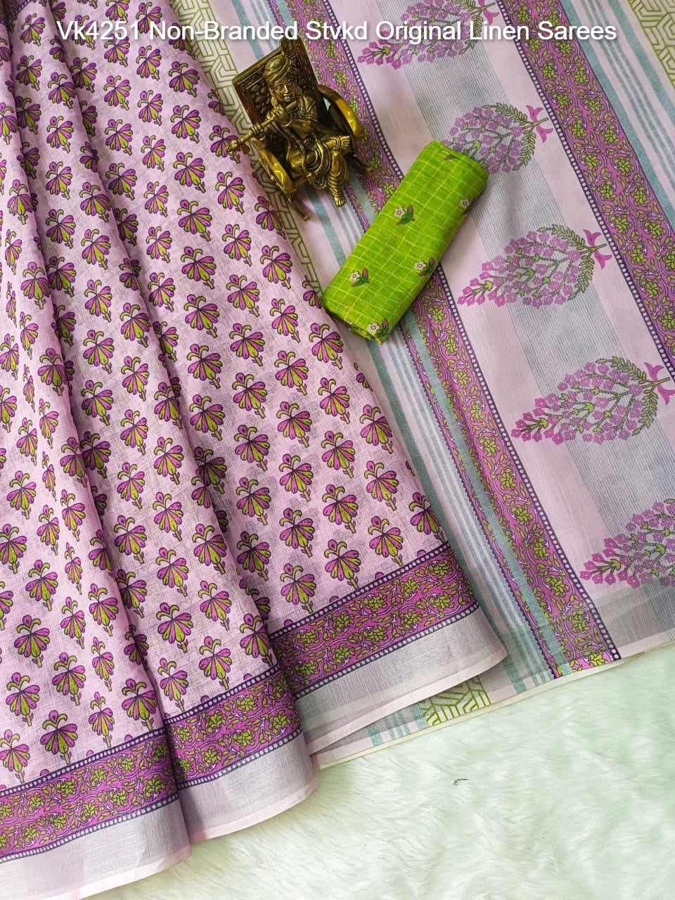 Vk4251 Non-Branded Stvkd Original Linen Sarees