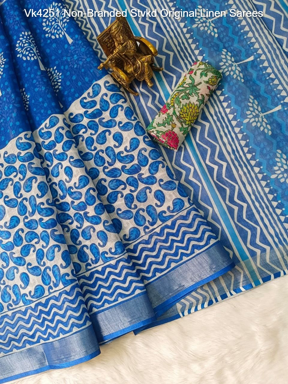 Vk4251 Non-Branded Stvkd Original Linen Sarees