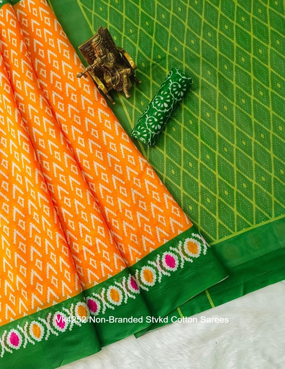 Vk4252 Non-Branded Stvkd Cotton Sarees