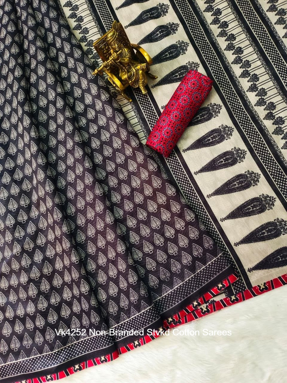 Vk4252 Non-Branded Stvkd Cotton Sarees