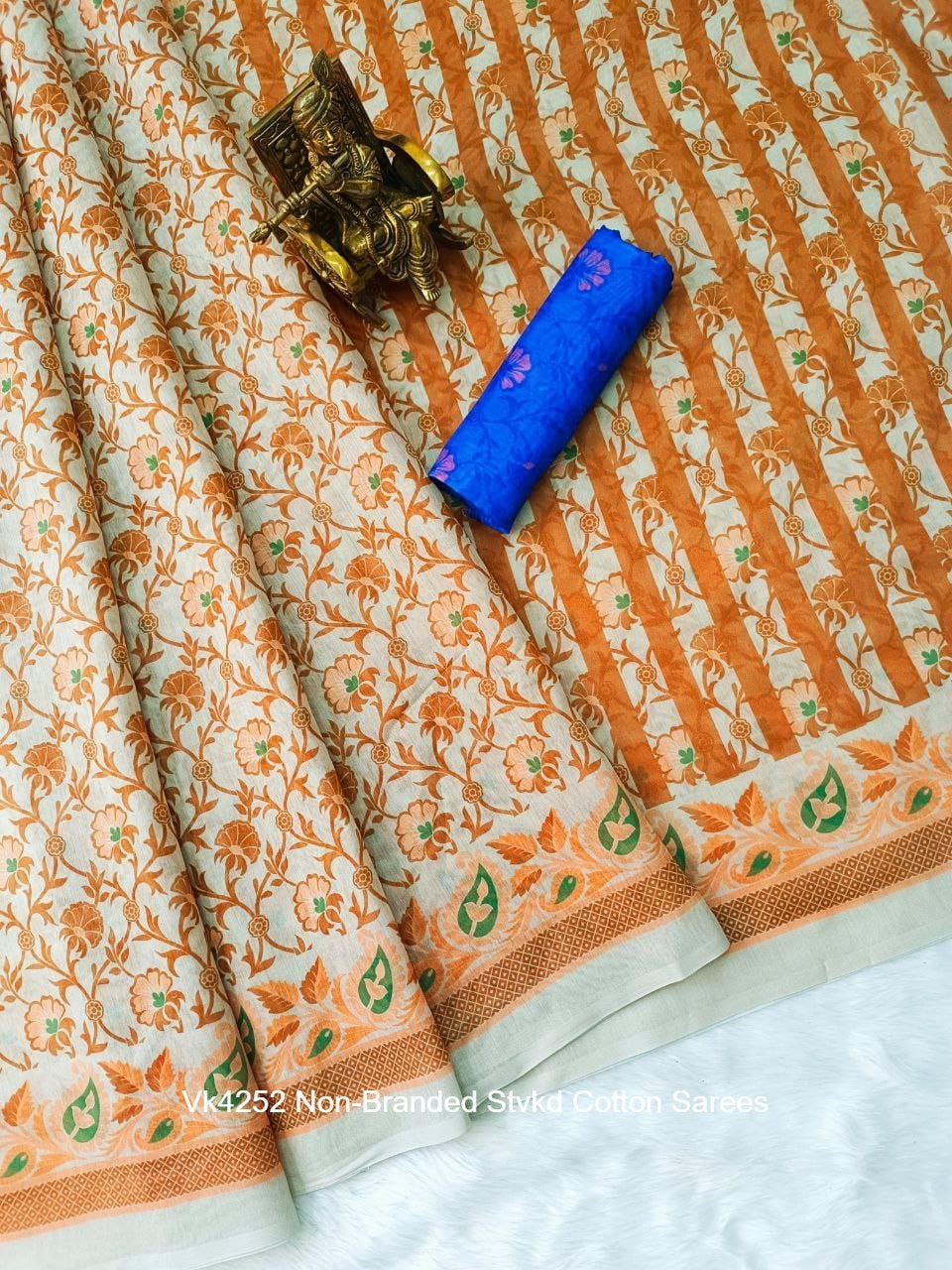 Vk4252 Non-Branded Stvkd Cotton Sarees