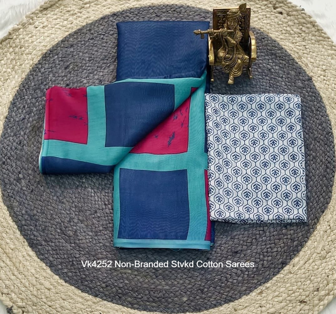 Vk4252 Non-Branded Stvkd Cotton Sarees