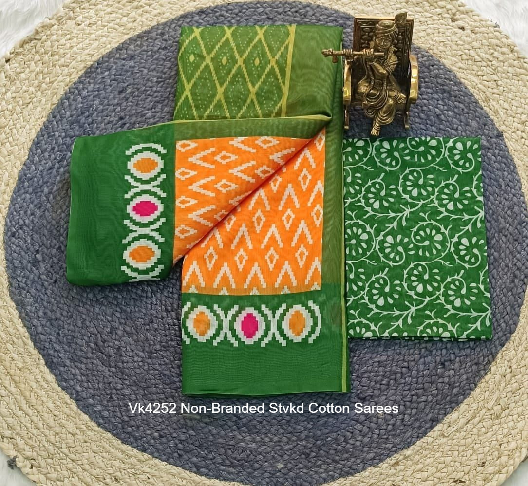 Vk4252 Non-Branded Stvkd Cotton Sarees