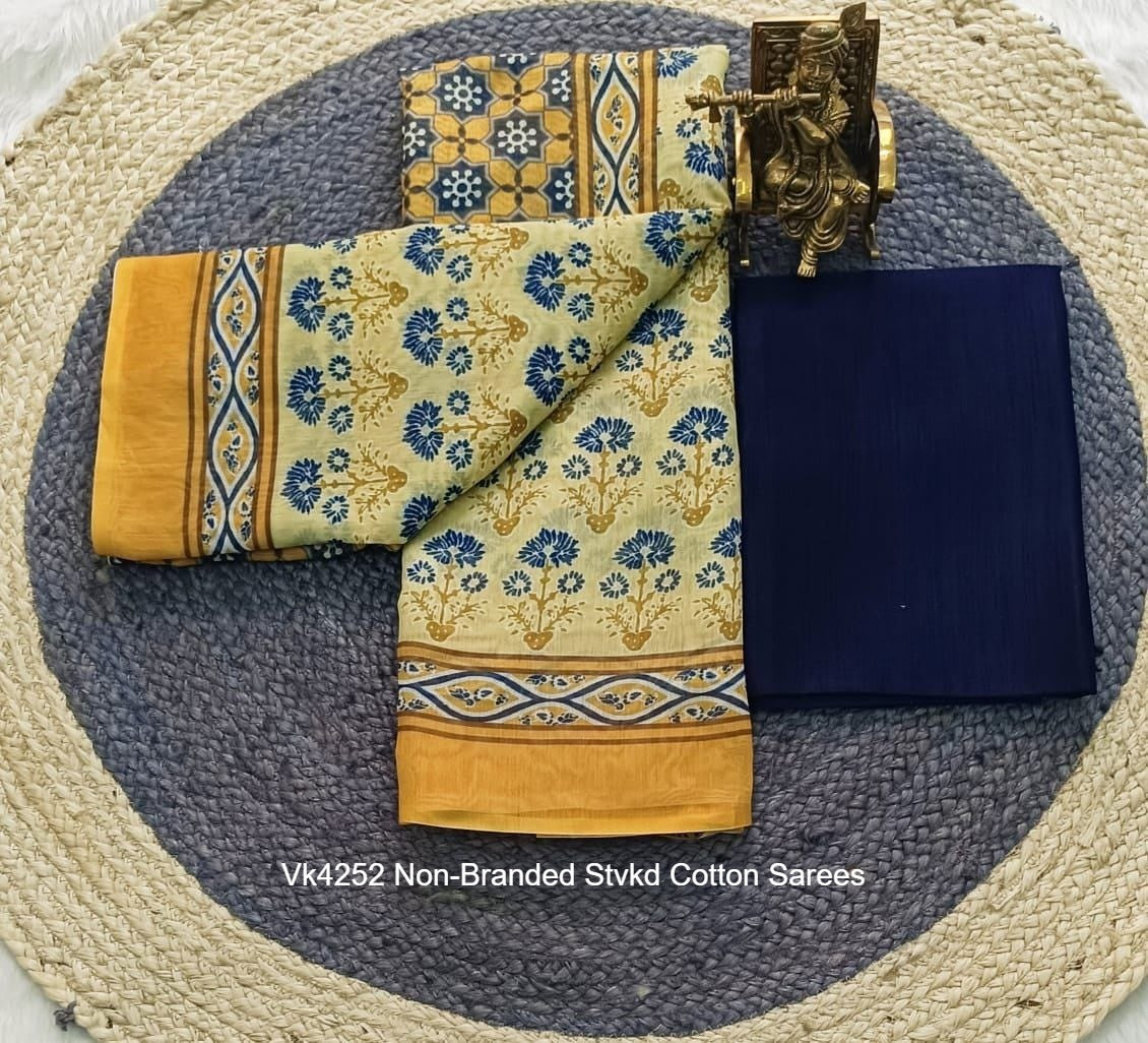 Vk4252 Non-Branded Stvkd Cotton Sarees