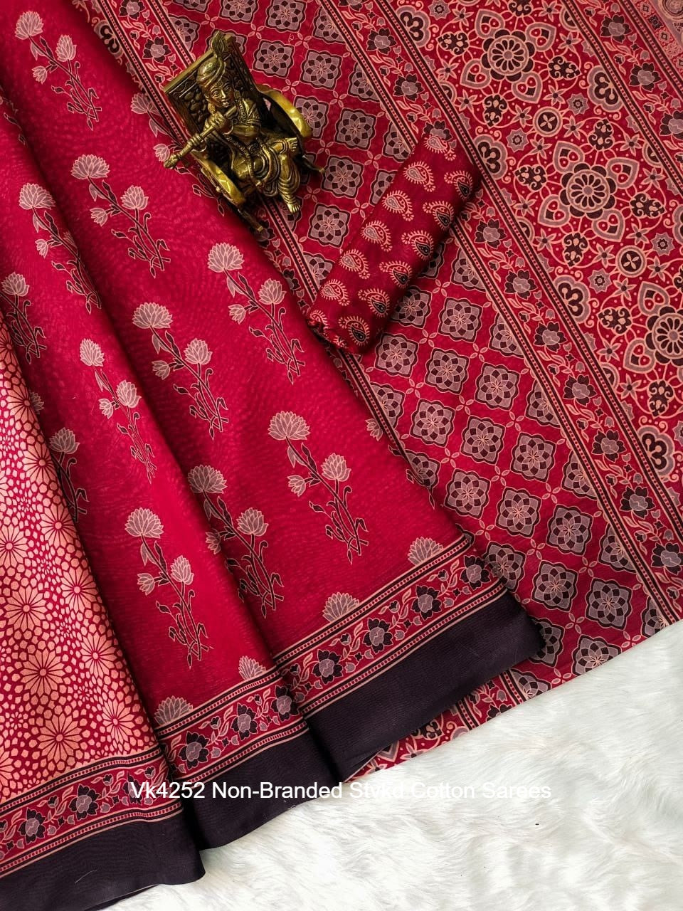 Vk4252 Non-Branded Stvkd Cotton Sarees