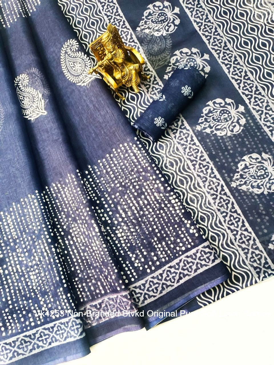 Vk4253 Non-Branded Stvkd Original Pure Soft Linen Sarees