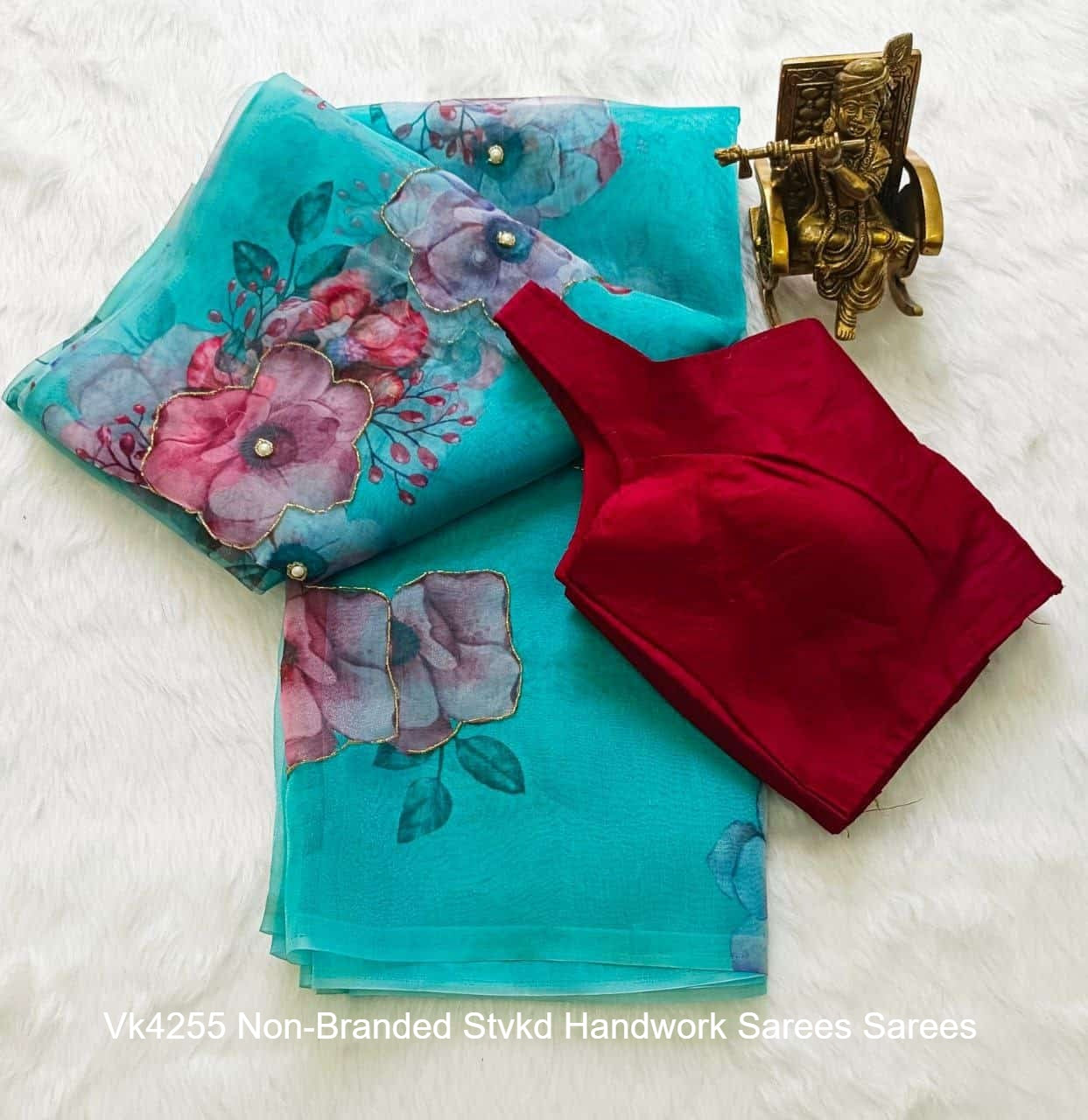 Vk4255 Non-Branded Stvkd Handwork Sarees Sarees