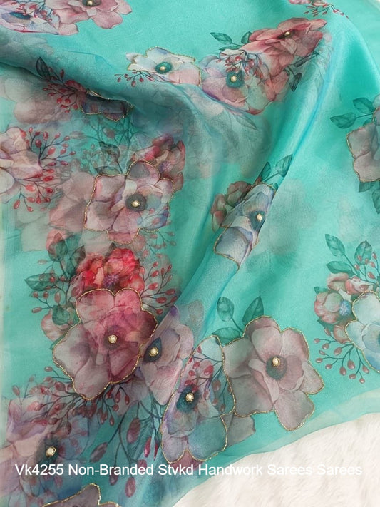 Vk4255 Non-Branded Stvkd Handwork Sarees Sarees