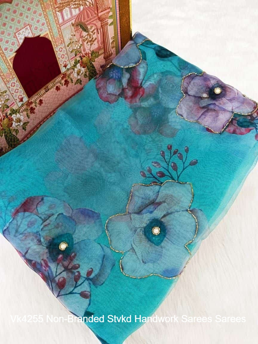 Vk4255 Non-Branded Stvkd Handwork Sarees Sarees