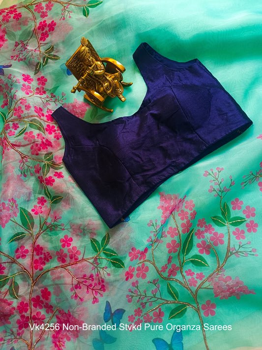 Vk4256 Non-Branded Stvkd Pure Organza Sarees