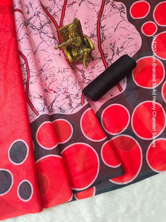 Vk4257 Non-Branded Stvkd Heavy Chanderi Sarees