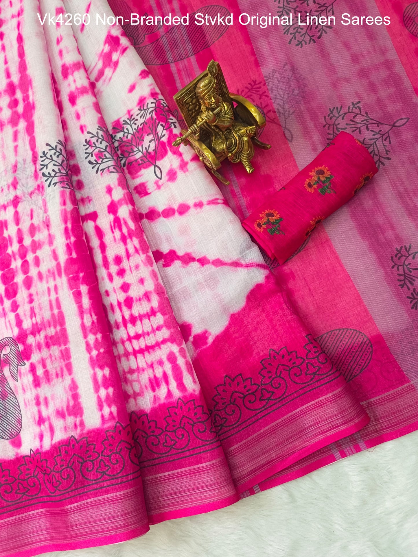Vk4260 Non-Branded Stvkd Original Linen Sarees