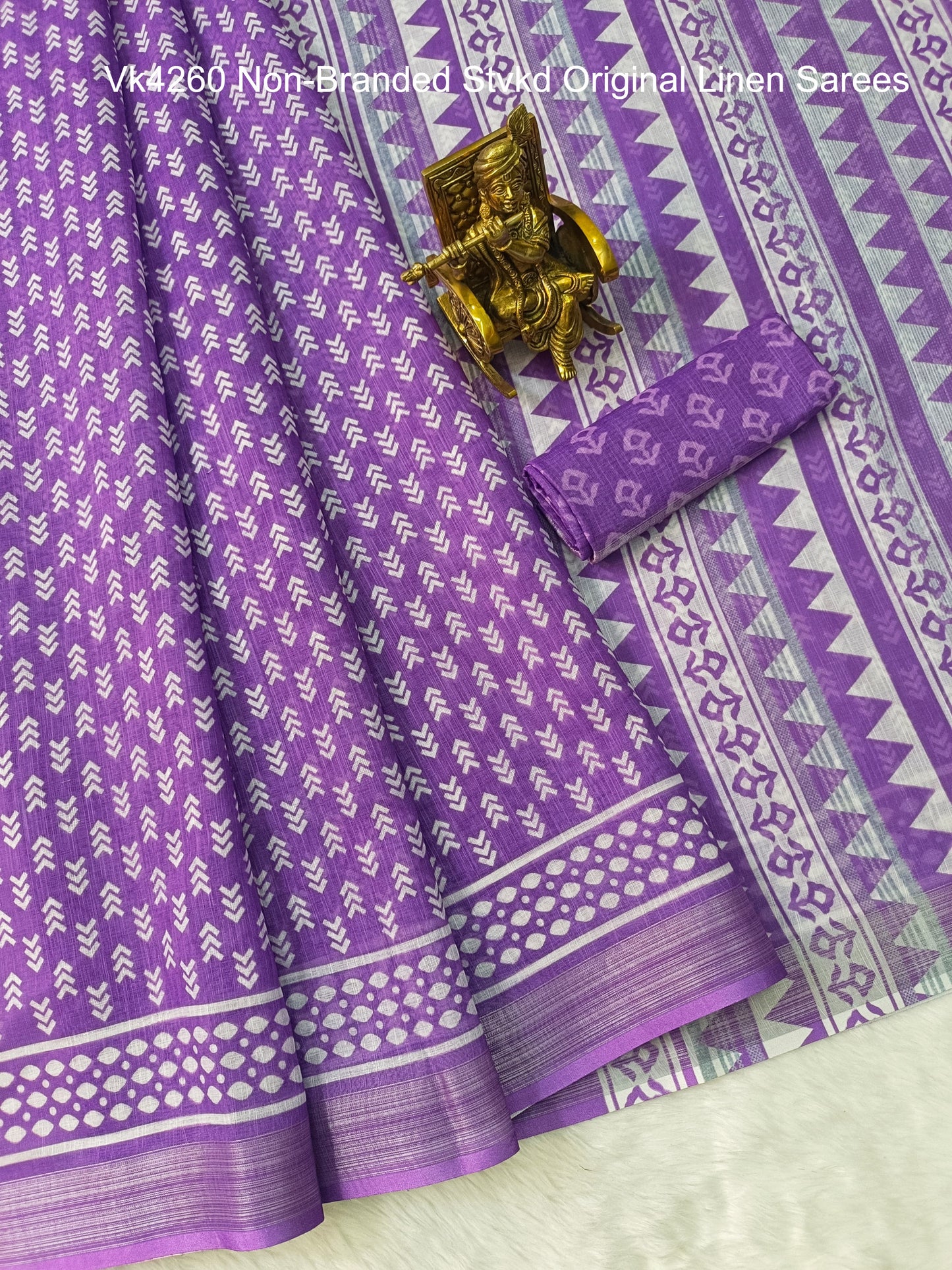 Vk4260 Non-Branded Stvkd Original Linen Sarees