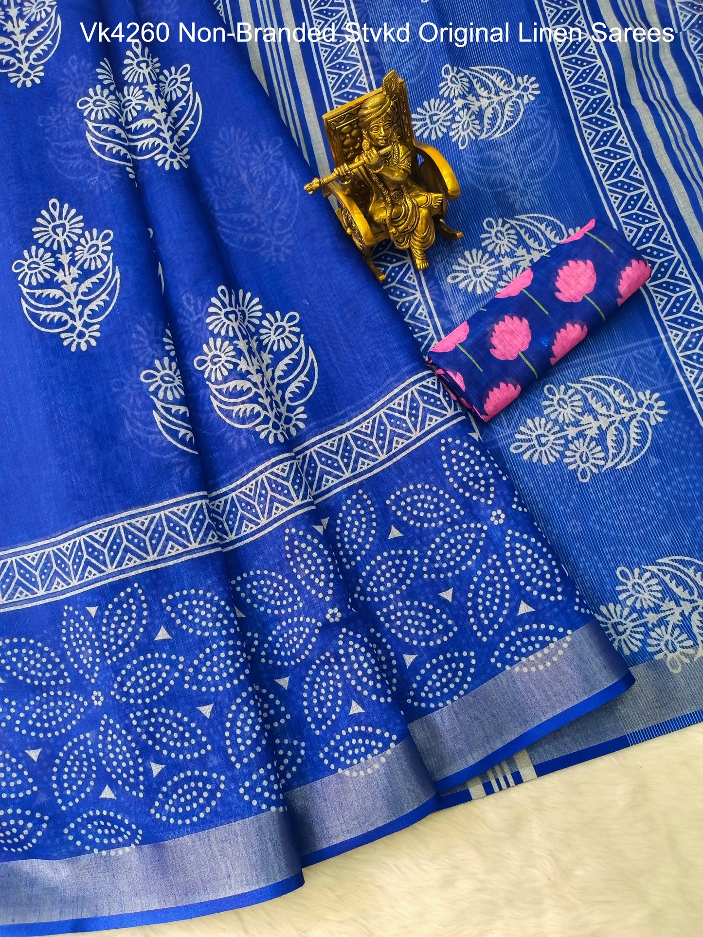 Vk4260 Non-Branded Stvkd Original Linen Sarees