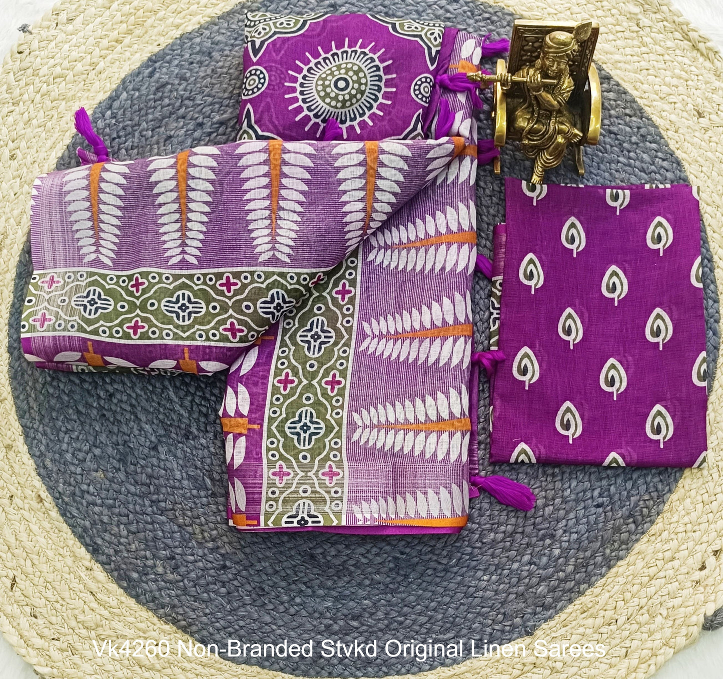 Vk4260 Non-Branded Stvkd Original Linen Sarees