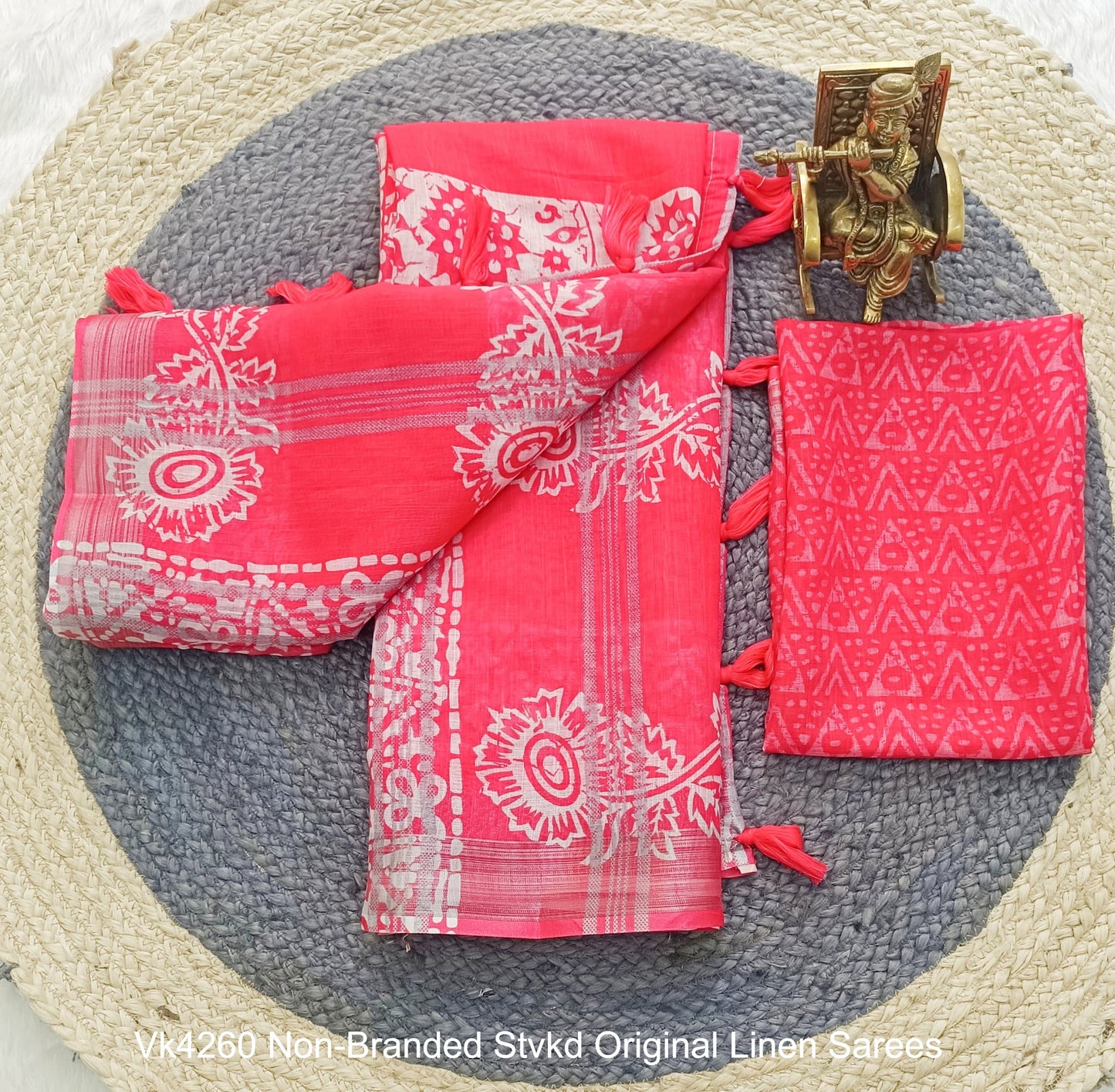 Vk4260 Non-Branded Stvkd Original Linen Sarees