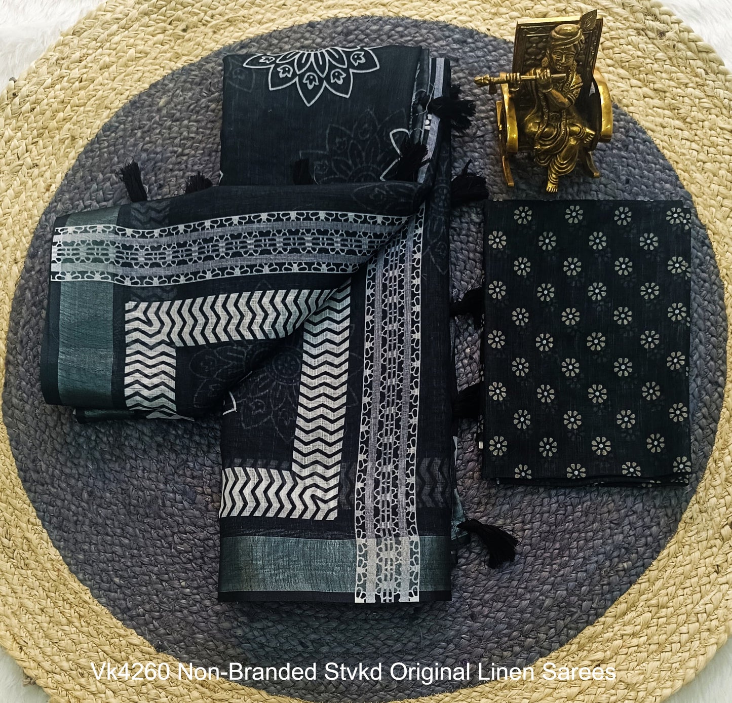 Vk4260 Non-Branded Stvkd Original Linen Sarees