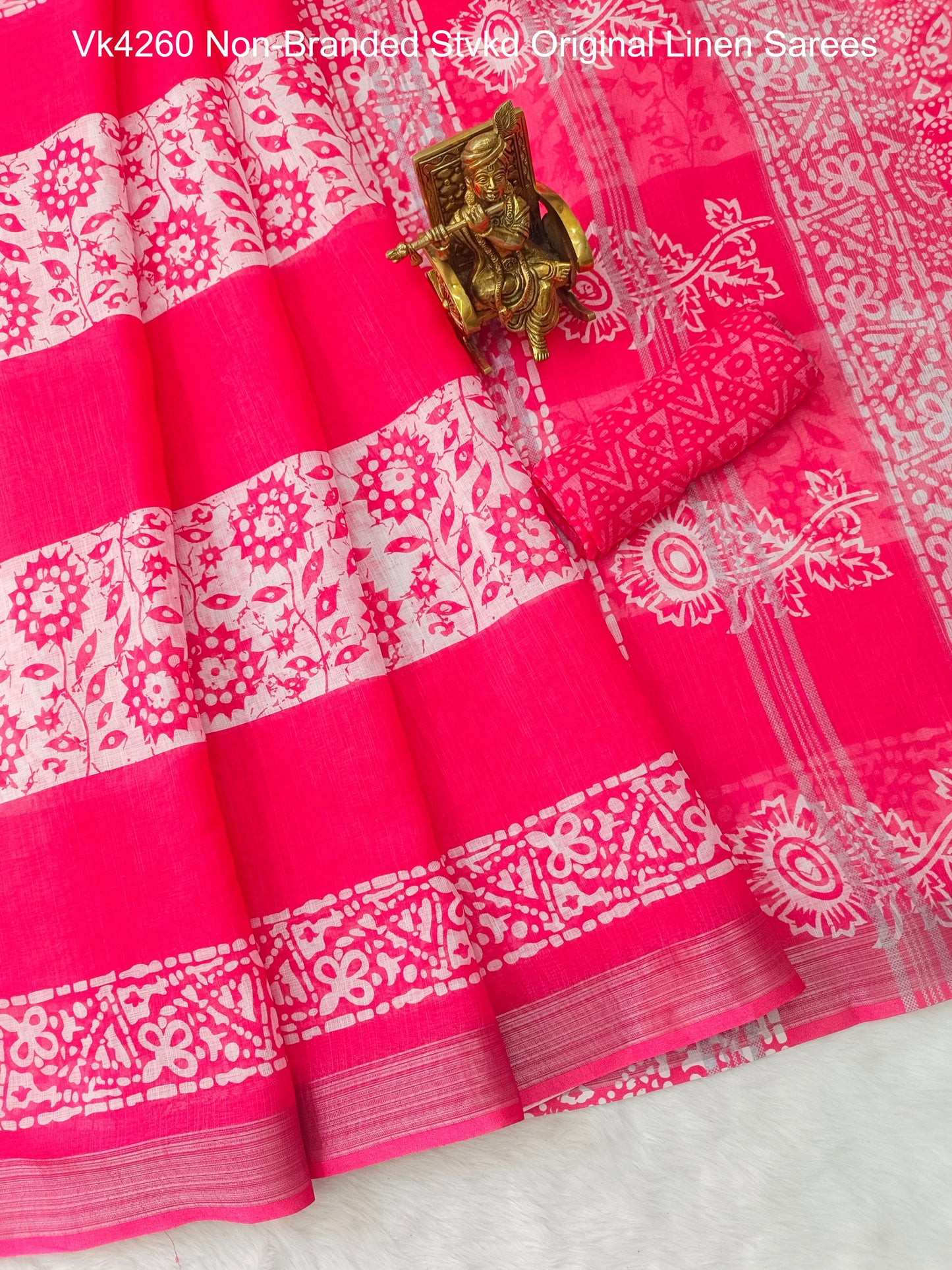 Vk4260 Non-Branded Stvkd Original Linen Sarees