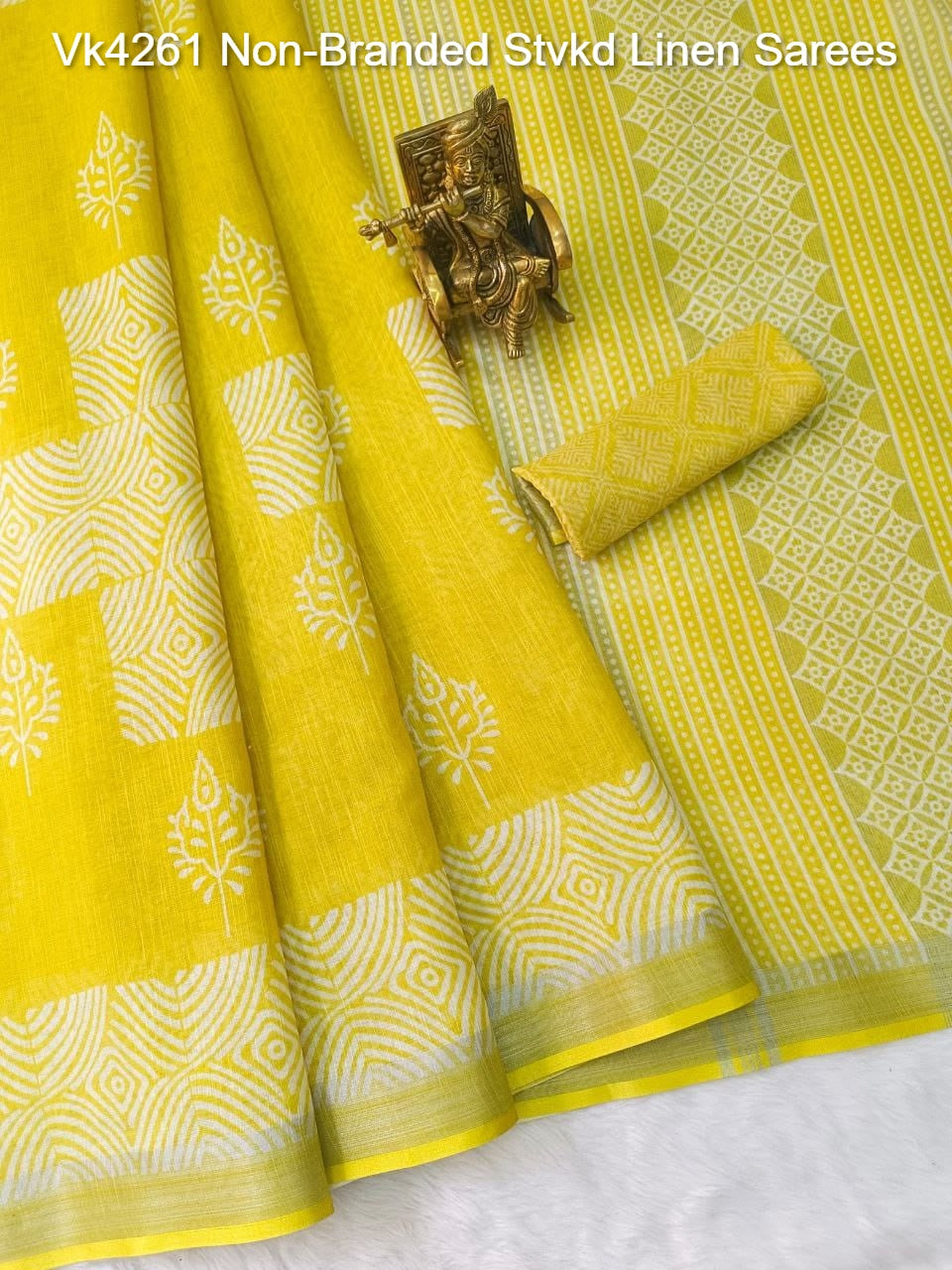 Vk4261 Non-Branded Stvkd Linen Sarees
