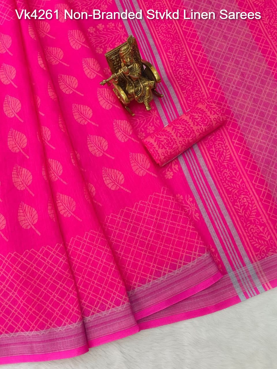 Vk4261 Non-Branded Stvkd Linen Sarees