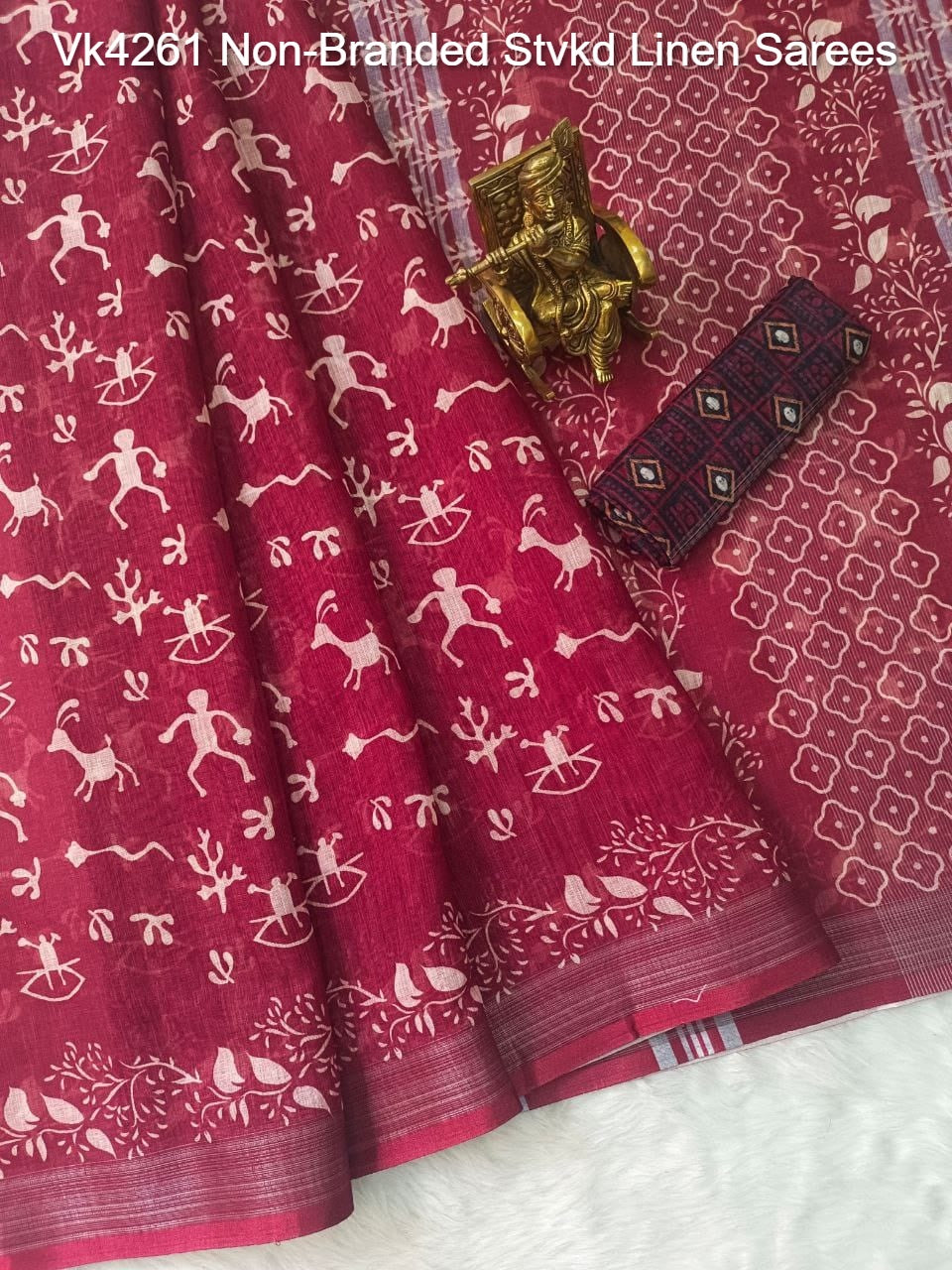 Vk4261 Non-Branded Stvkd Linen Sarees