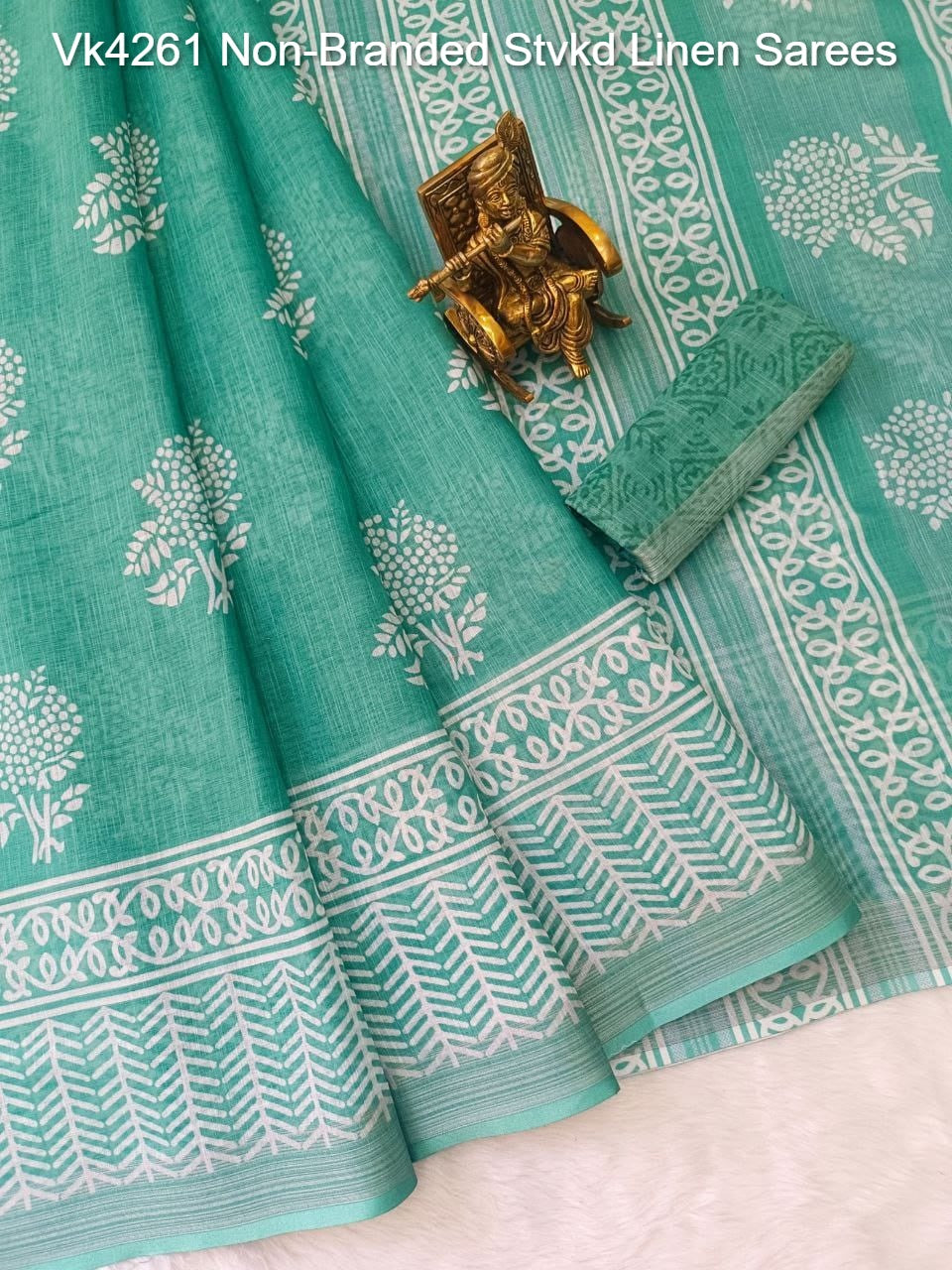 Vk4261 Non-Branded Stvkd Linen Sarees