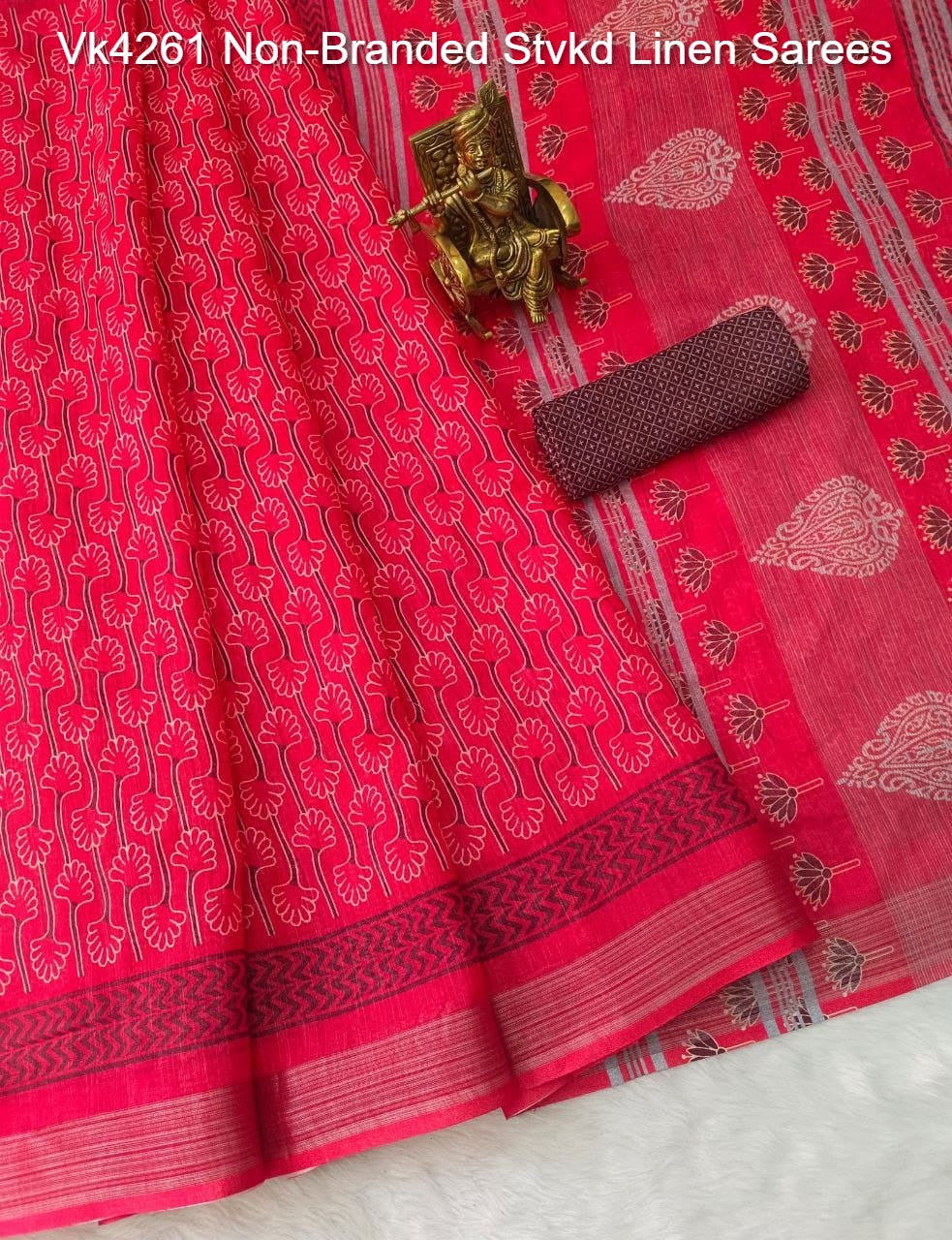 Vk4261 Non-Branded Stvkd Linen Sarees