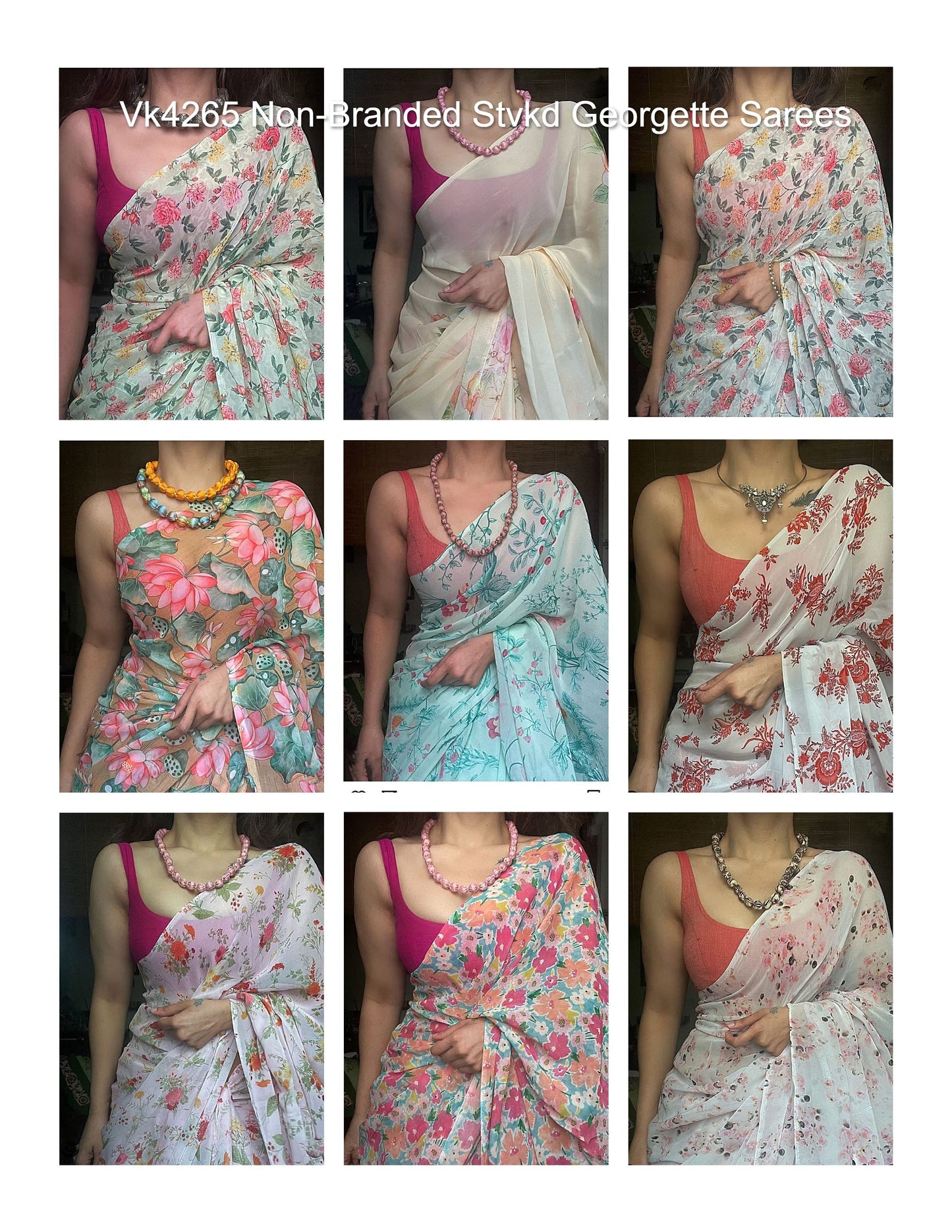 Vk4265 Non-Branded Stvkd Georgette Sarees