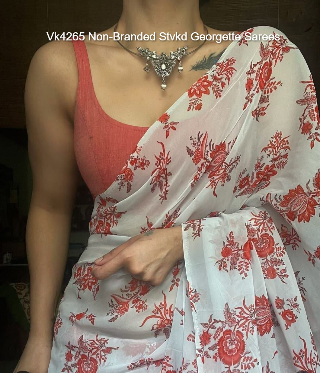 Vk4265 Non-Branded Stvkd Georgette Sarees
