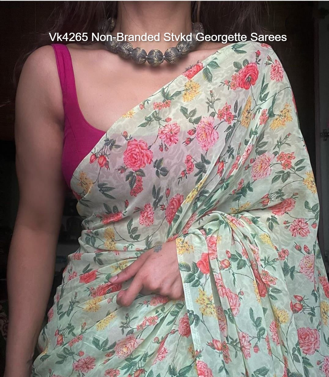 Vk4265 Non-Branded Stvkd Georgette Sarees