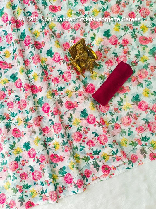 Vk4265 Non-Branded Stvkd Georgette Sarees