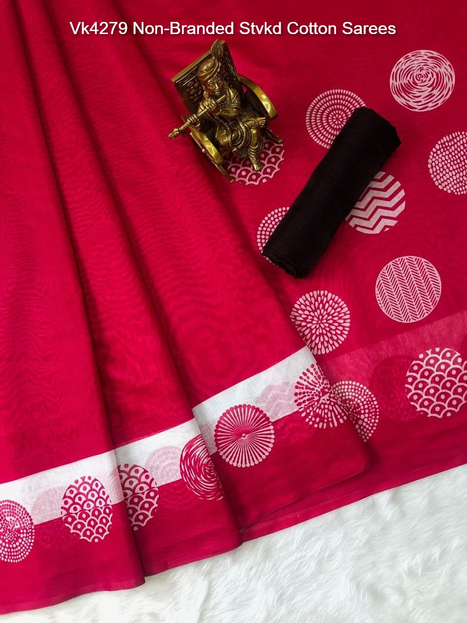 Vk4279 Non-Branded Stvkd Cotton Sarees