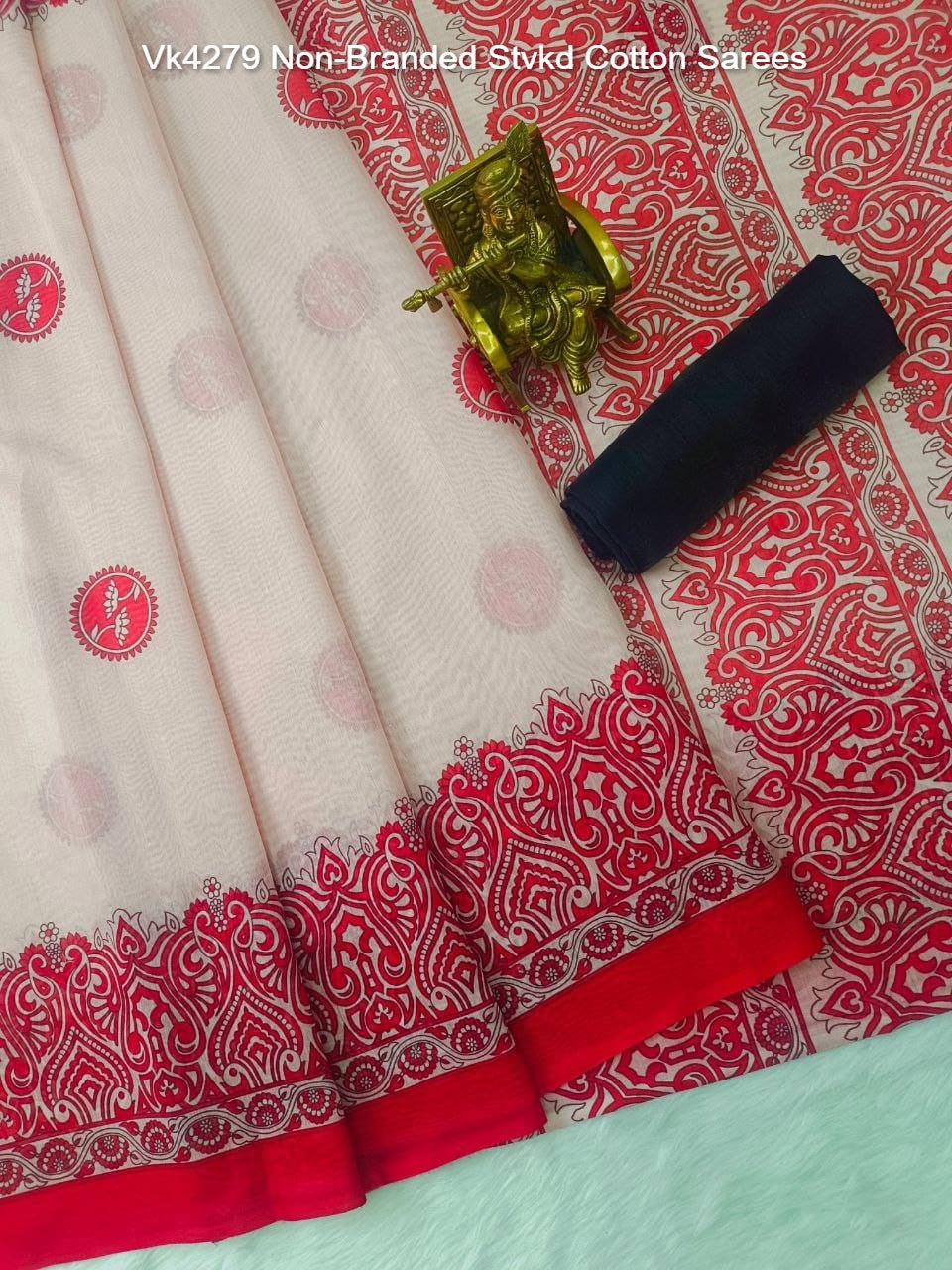 Vk4279 Non-Branded Stvkd Cotton Sarees
