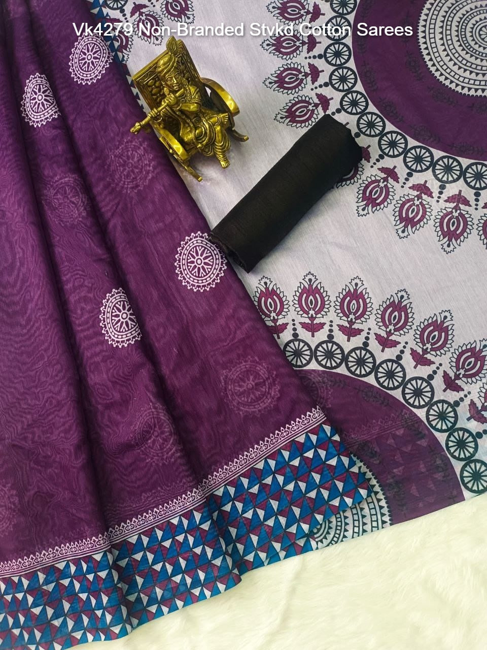 Vk4279 Non-Branded Stvkd Cotton Sarees
