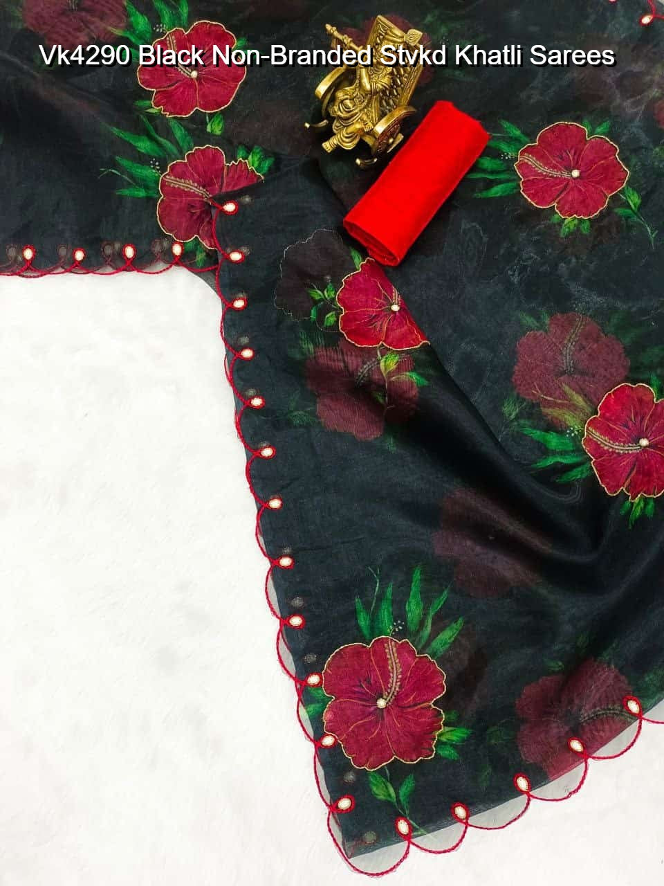 Vk4290 Black Non-Branded Stvkd Khatli Sarees