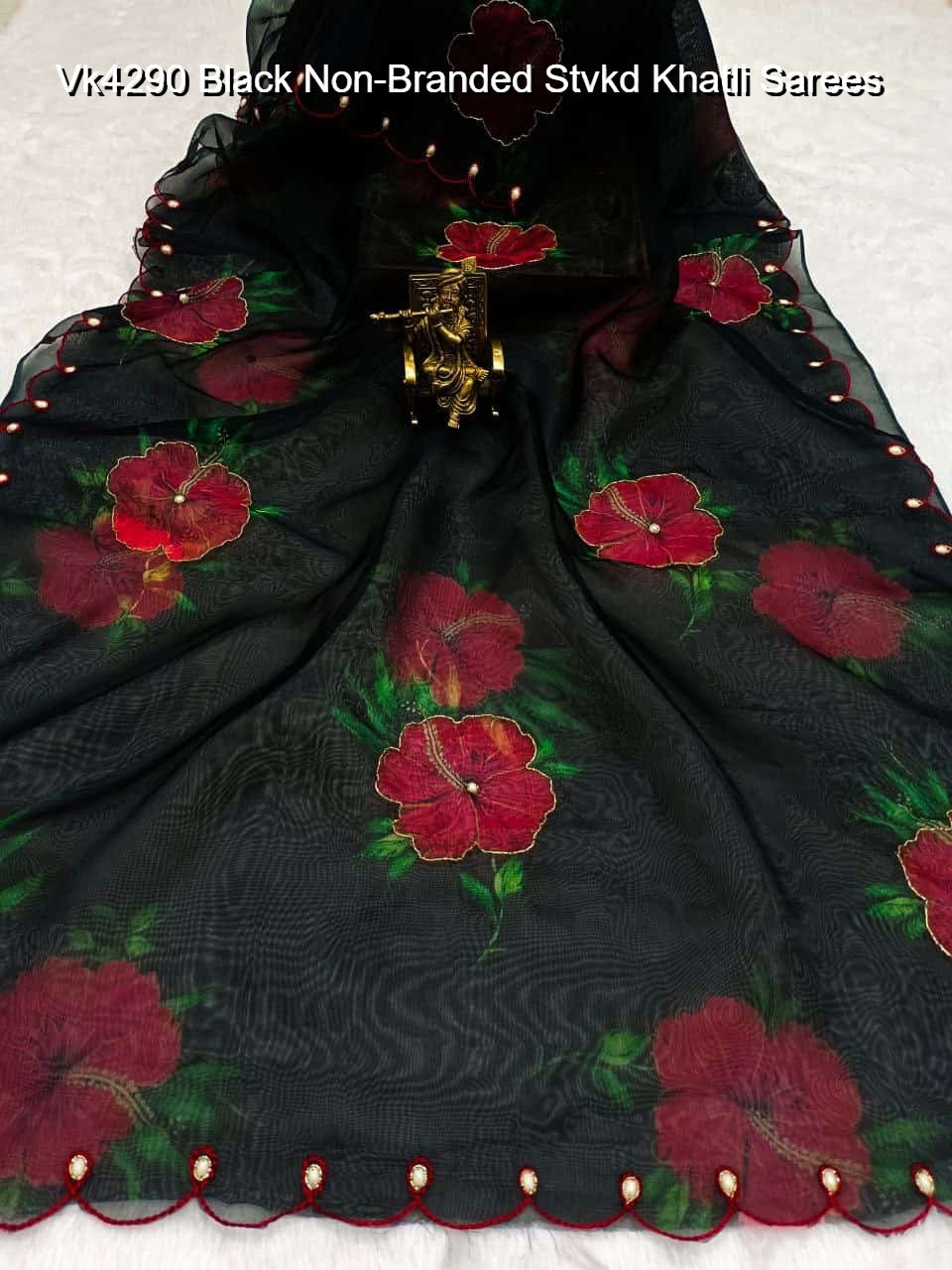 Vk4290 Black Non-Branded Stvkd Khatli Sarees