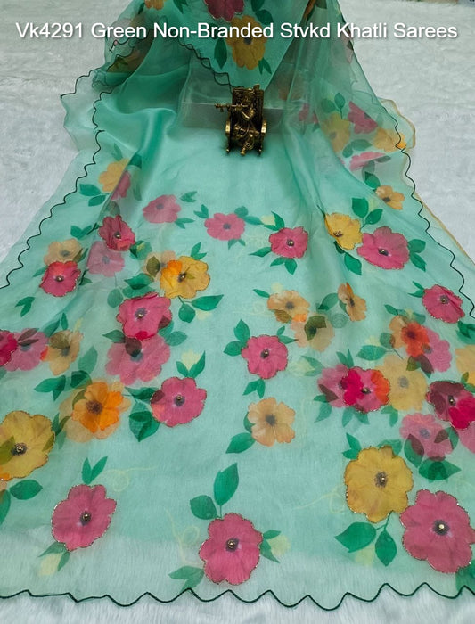 Vk4291 Green Non-Branded Stvkd Khatli Sarees