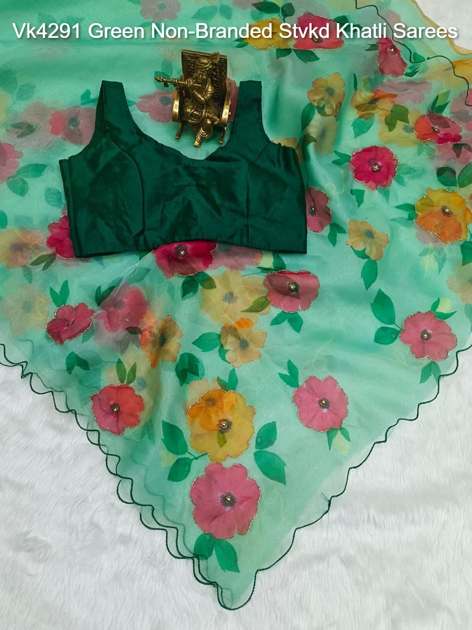 Vk4291 Green Non-Branded Stvkd Khatli Sarees