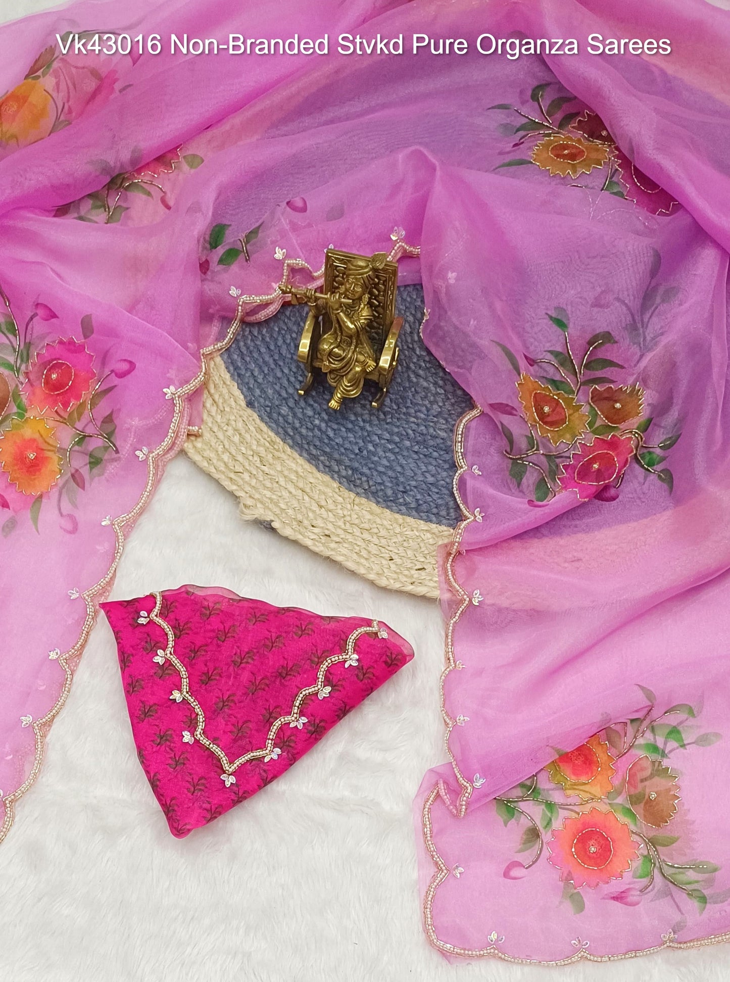 Vk43016 Non-Branded Stvkd Pure Organza Sarees