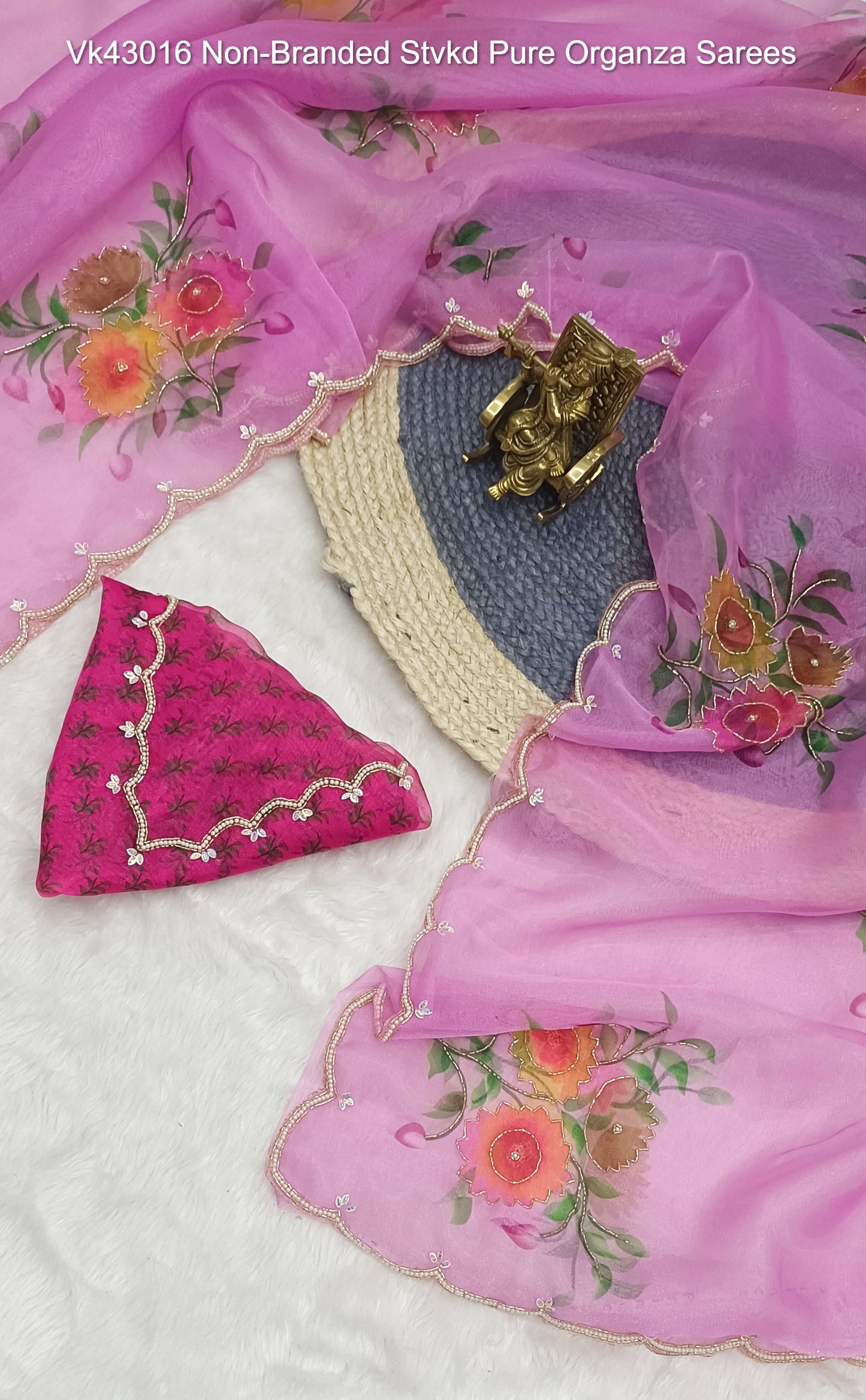 Vk43016 Non-Branded Stvkd Pure Organza Sarees