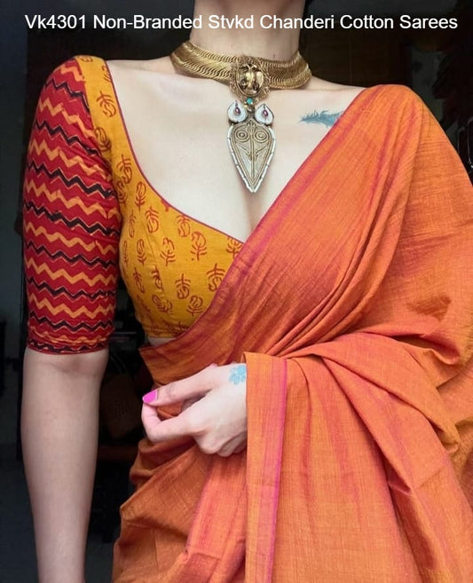Vk4301 Non-Branded Stvkd Chanderi Cotton Sarees
