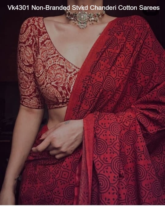 Vk4301 Non-Branded Stvkd Chanderi Cotton Sarees