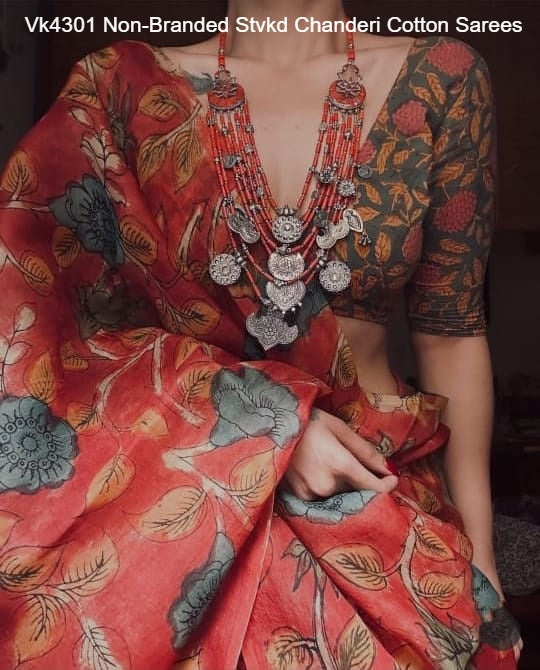 Vk4301 Non-Branded Stvkd Chanderi Cotton Sarees