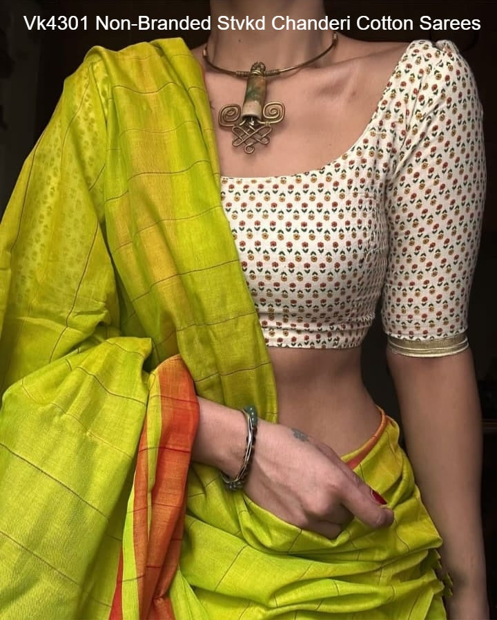 Vk4301 Non-Branded Stvkd Chanderi Cotton Sarees