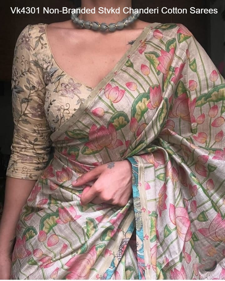 Vk4301 Non-Branded Stvkd Chanderi Cotton Sarees