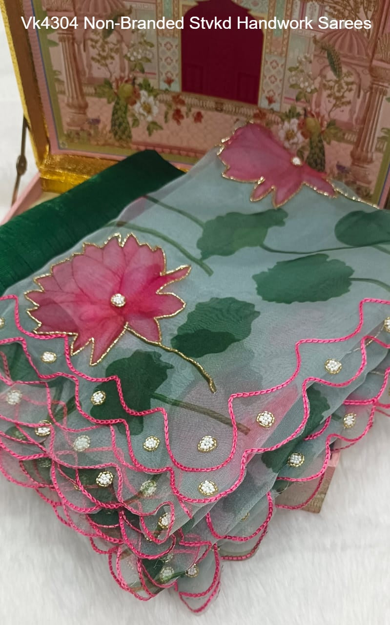 Vk4304 Non-Branded Stvkd Handwork Sarees